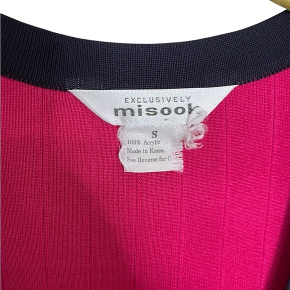 Exclusively Misook Dark Pink Navy Cardigan Small - Picture 2 of 6